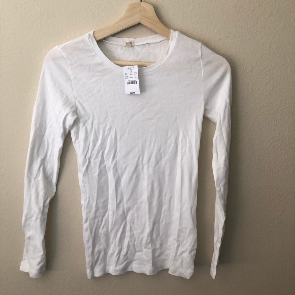 3/$21 J. Crew white long sleeve cotton t